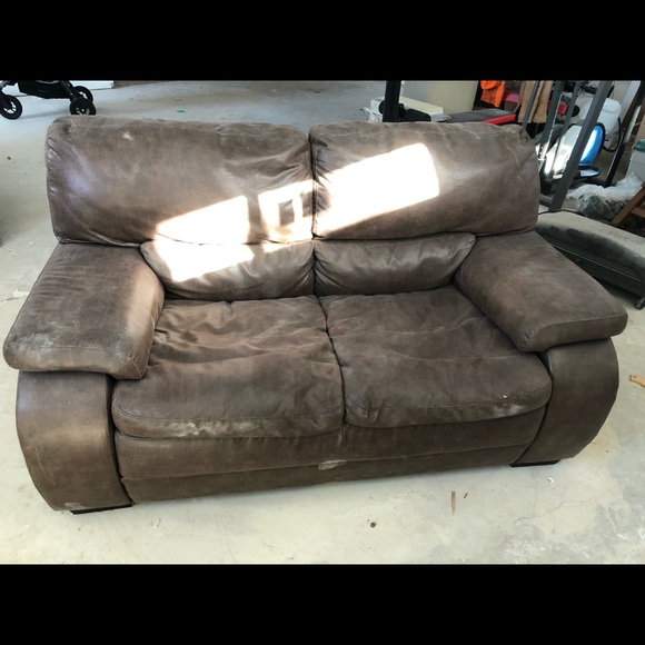 Brown leather couch and love seat - Picture 1 of 2